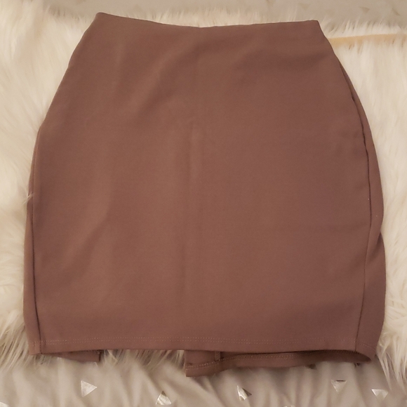 ❗🔥❗High rise Knee Length Tight Skirt Tan Medium - Picture 4 of 8
